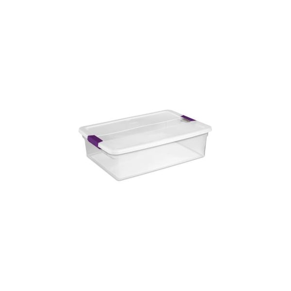 Sterilite Storage Tote W/ Lid, 8 gal, 23-5/8 in L x 16-3/8 in W x 6-1/2 in H, Clear, 6 PK 17551706 - main